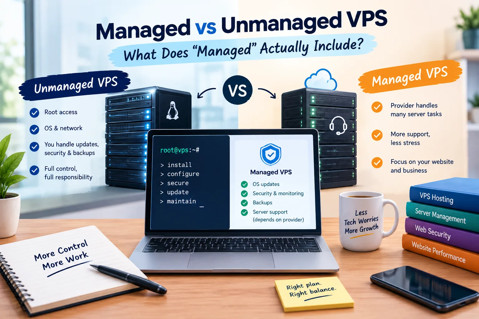 Managed vs Unmanaged VPS: What Does "Managed" Actually Include?